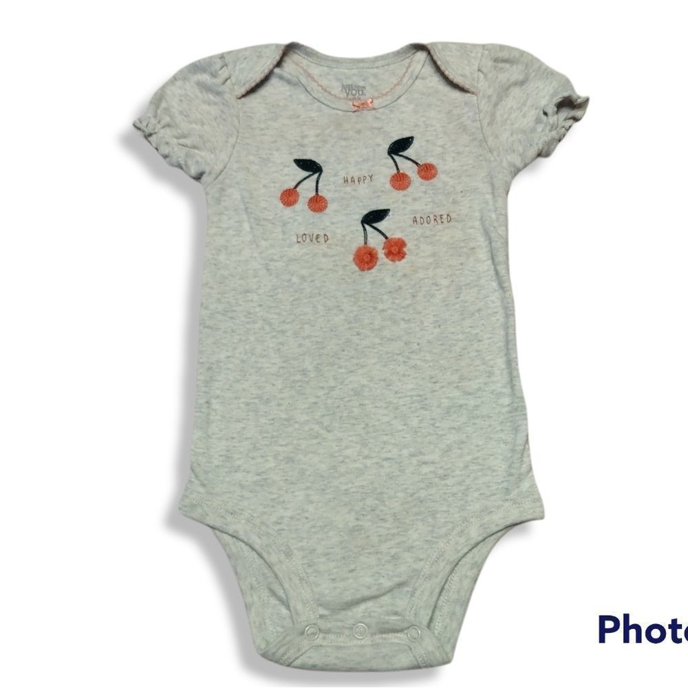 Just One You - Baby Size 18 months - Grey - Cherry Onsie